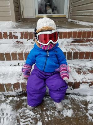 Dakota Daisy Guerrieri, 15 months, is out enjoying the snow. Photo taken by her mom, Angela Guerrieri.