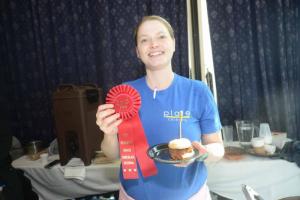 Plate Catering took home second in the Other category with its Cocoa Smoked Pulled Pork and Chocolate Barbecue Sauce. Shown is Jen Myers from Plate Catering. Chocolate Festival