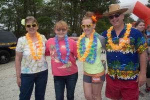 The Mr. Sunshine Coconut Cruisers dressed up to walk for a friend. Shown are Barbara Bates, Barbara McDowell, Rebecca Bates and John McDowell from Millsboro. Kidney Walk