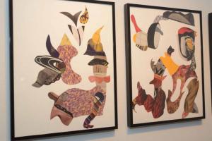 John Mosher displayed his abstract art work in the Ventures Gallery.  Mosher is a multi-media artist working in video, sound, and mixed media on paper. He is interested in creating narratives that weave across different mediums. His current narrative is based on characters he created called "The Chromanauts". RAL Raubacher