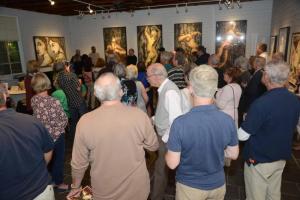 The Corkran Gallery fills up as RAL Creative Director Jay Pastore introduces the artist. RAL Raubacher
