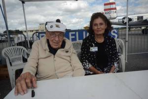 On hand to talk with the attendees was Lt. Col. Dick Cole. Cole, at the age of 103, is the last living survivor of the Doolitle Raiders who bombed Japan in 1942. Doolitte is joined by his daughter Cindy Cole. Wings and Wheels