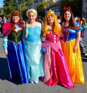 Colorful Disney princesses are (l-r) Amanda Walter, Melanie Walter, Haley Strowhouer and Danielle Bendon.