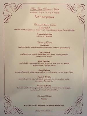 $24.95 Prix Fixe Menu