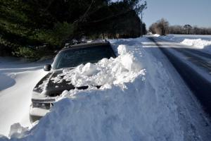 It will take some time before this abandoned car on New Road in Lewes can get out. RON MACARTHUR PHOTO
