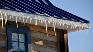 Frigid temperatures lead to the formation of icicles on the roof of a house in Shipcarpenter Square in Lewes. RON MACARTHUR PHOTO