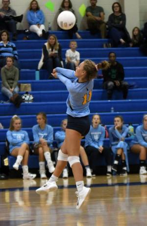 Cape’s Jocelyn Leach bumps a save.