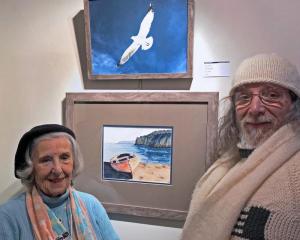 Mother and son artists shown are Coco Silveira, left, and Guillermo Silveira.