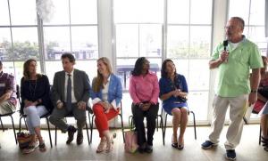 Mitch Crane, welcomes guests to the celebration. Shown (l-r) Attorney General Kathy Jennings, Rep. Jamie Raskin of Maryland’s 8th Congressional District, State Treasurer Colleen Davis, Rep. Sherry Dorsey Walker, State Auditor Kathy McGinness, and Crane.