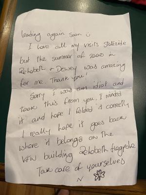 O’Boyle apologized for being an “idiot” and said he wanted to return the flag and hoped it would fly again on the VFW flagpole.