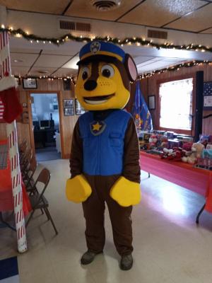 Even a celebrity Paw Patrol member made an appearance at the children’s Christmas party.