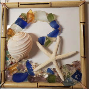 Sea glass art is a favorite creative outlet for Jeanne Locklair.