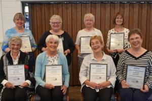 Coastal-Georgetown AAUW members with 20 or more years of service are in back (l-r) Mary Friedlander, Laura Troxell, Dawn Lekites and Virginia Sullivan. In front are Penny Deiner, Linda Fischer, Nadine Noble and Karen Allen. SUBMITTED PHOTOS