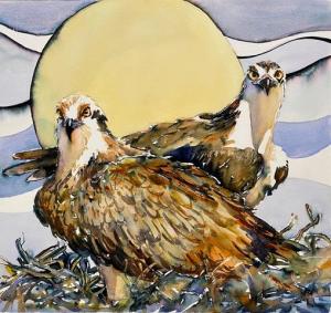 Watercolor embellished with an Elegant Writer pen, image by Marie Natale, Milton Arts Guild instructor.