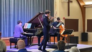 Trio Zimbalist performs selections from its award-winning new album March 2 for the Coastal Concerts audience in Lewes. SUBMITTED PHOTO