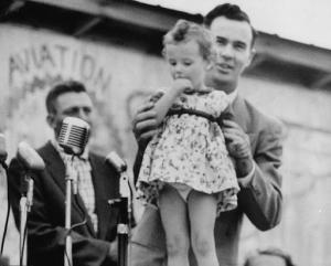 Bryant Bowles and daughter, September 1954 in Milford