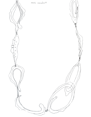 “Eels of Abundance,” drawing for sterling silver necklace, by Heidi Lowe.