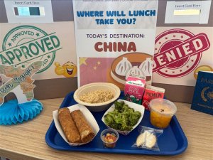 Several different Asian food options are ready for H.O. Brittingham student lunches.