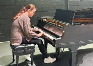 Reese Marrin jumps in to play a tune.