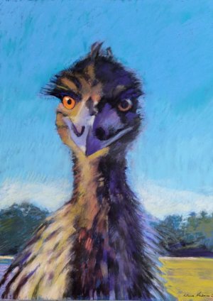 “I’ve Got My Eye on You,” pastel by Laura Hickman.
