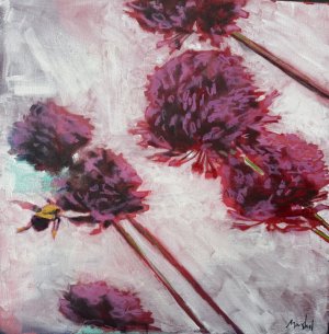 “The Approach,” acrylic by Michelle Marshall.