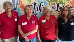 American Legion Auxiliary Unit 17 members gathered for the project at Lewes Elementary School are (l-r) Anita Hart, Gail Sellazzo, Linda Roper and Jackie Pecolaro.