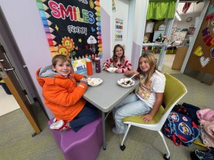 Enjoying ice cream to celebrate their accomplishments are (l-r) Bodie Reilly, Emma Courtney and Maddie Gomez.