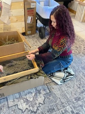 Working to process lavender buds that will be used for various products is one of Sussex Consortium student Luna Pavon’s assigned tasks.
