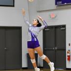 Senior Siera Jones powers in a service ace.