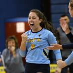Ace! Abbey Derrickson reacts to a perfect serve.