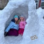 Aubrey and Avery Wilson are enjoying their snow day in Long Neck. Igloo by dad Jon Wilson and photo by mom Angela Wilson.