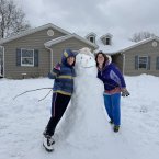 Abygail and Bouldin Kelley of Milton pose with their work of art. Photo by Jessica Kelley.