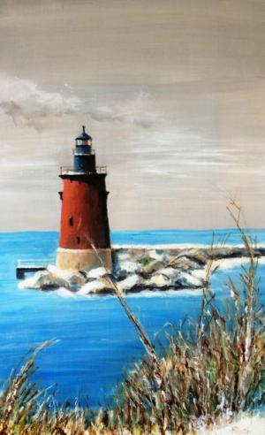 This original watercolor painting by local artist Barbara Petterson is of a wintery scene of the East End Lighthouse in Lewes. It is the official cover of the 2016 Christmas Tour of Lewes, to be held for the 43rd year Saturday, Dec. 3.