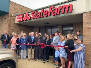 Hunter Emory State Farm ribbon cutting attendees shown are in back (l-r) Todd Hilliker, chamber Treasurer George Hufnagel, chamber Executive Secretary Jennifer Jurczak and Chip Riddbleberger. In the middle are Jim Hudson, Bobby Walls, Chris Emory, Gilbert Emory, Laura Lord, Karen Valladares, Josh Muncy and Mark Johnson. In front are Pat Emory, Judy Emory, Myra Hudson, Joan Emory, Sen. Dave Wilson, City of Milford Mayor Archie Campbell, chamber President Angel Hodges, Hunter Emory, Reece Emory, Jamie Emory, Kelly Brion, Courtney Abbott and Caitlin Hopkins. SUBMITTED PHOTO