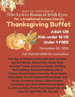 Thanksgiving in The Lewes Room Irish Eyes