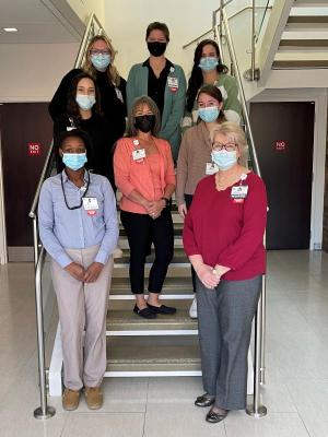 Irene P. Sorbara Charitable Foundation scholarship recipients from the Margaret H. Rollins School of Nursing are in back (l-r) Hayley McCabe, Kayleigh Synnestvedt and Emily Joynt. In the middle row are Elyssia Gonzalez, Michelle Littleton and Abigail Derrickson. In front are Vicky Murat and Program Coordinator Tracy Bell. SUBMITTED PHOTO