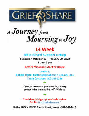 GriefShare Bethel Parsonage Meeting House