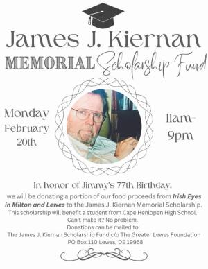 James Kiernan Scholarship Fundraiser at Irish Eyes Pub and Restaurant