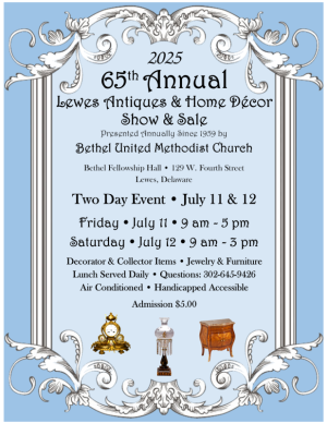 ANTIQUES HOME DECOR SHOW SALE BETHEL LEWES JULY