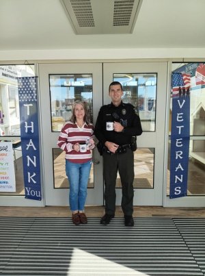 Rehoboth Elementary staff members recognized for their service as veterans are teacher Brittnee Rohls, left, and School Resource Office Robert Scisco. SUBMITTED PHOTOS