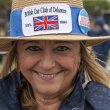 Nikki Fisher is having fun judging the British cars.