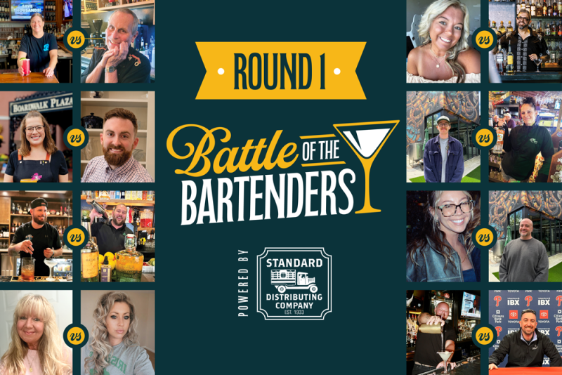 Bracket of the first round competing bartenders 