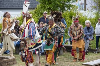 Herman Jackson starts the Grand Entry at the annual Nanticoke Heritage Day.