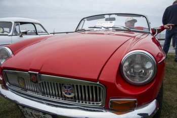 Thomas Orisich of Millsboro takes a seat in his 1972 MG B.