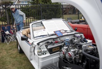 Steven Darr of Middletown shows off his 1980 Triumph Spitfire 1500.