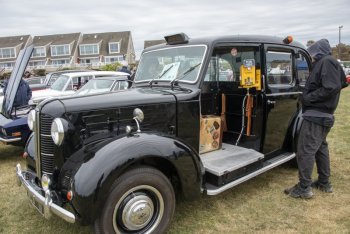Bill Smarr was on hand with his Austin Taxi.