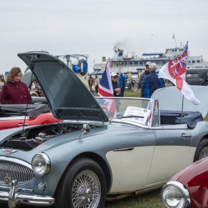   The Lewes British Motorcar Show, The British are Coming...Again! welcomed classic and new British vehicles to Lewes at the Lewes Ferry Terminal. This 1963 Austin Healy, owned by Gordon Cardwell of Bishopville, MD, has UK DNA all over it. DENY HOWETH PHOTOS