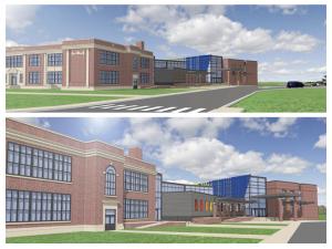 The new school will blend into the original 1921 Lewes School building.