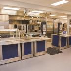 The kitchen is all set up and ready for action.